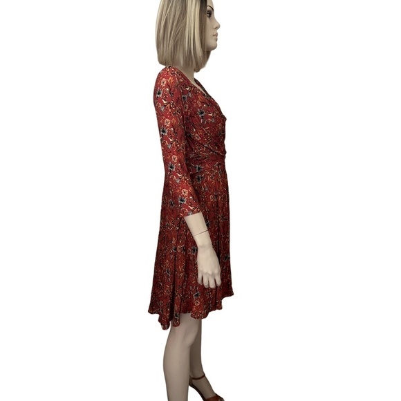 Peruvian Collection Artesinia Dress Handpainted Flowers Twirl Skirt w/ Pockets - Picture 8 of 16